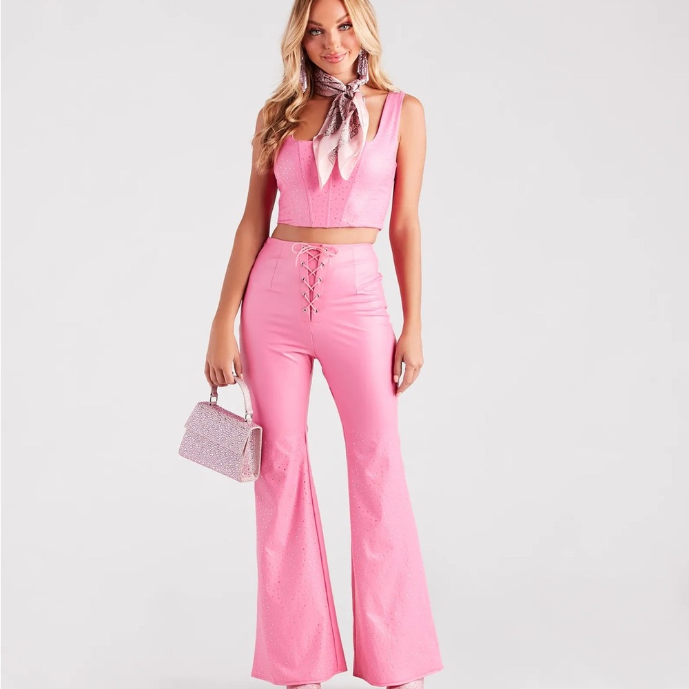 Fashion Doll Rhinestone Faux Leather costume set - Barbie